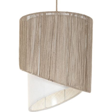 Lampara Techo Yute Metal 40X40X50 Natural Marron (1/5)