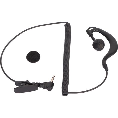 Oreillette pour talkie-walkie, 3.5MM, écouteur, crochet d'oreille, qualité sonore claire, 1 broche noire, pour radios bidirectionnelles (son uniquement), lecteurs MP3 (1/5)