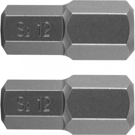 Sechskant-Bit 12 x 30 mm, S2 x 2 Stück. (1/3)