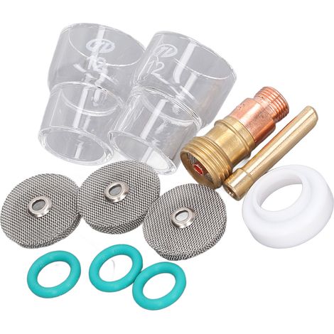 Jeu de 11 pièces pour torche TIG WP17 : lentilles, buses céramiques, électrodes et joints. (1/5)