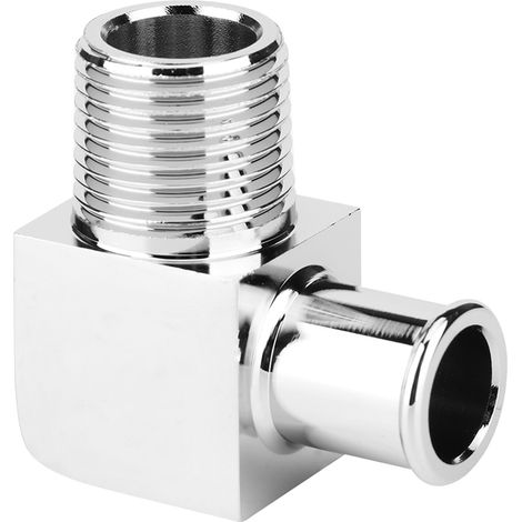 Conector de tubería de calefacción de aluminio de 90°, de 1/2 pulgada NPT a 5/8 de pulgada con espiga - Adaptador duradero y ligero (1/4)