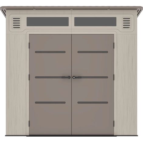 Abri de jardin en résine HDPE monopente beige et marron 6,5 m² avec plancher - épaisseur 22 mm - ANTEVA (1/5)