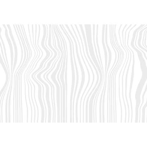 Papier peint panoramique moderne avec ondulations | Tapisserie panoramique grise & blanche chambre adulte | Papier peint panoramique pour bureau - 267 x 400 cm (4 pièces) (1/3)
