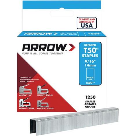 ARROW T50 Staples 14mm (9/16in) Box of 1250