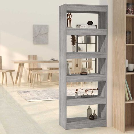 vidaXL Book Cabinet/Room Divider Grey Sonoma 60x30x166 cm (1/5)