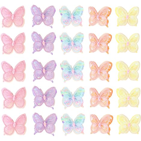 Lot de 25 accessoires papillon en maille, à réaliser soi-même. Accessoires pour cheveux en dentelle, pour femmes, filles et enfants, mariées et demoiselles d'honneur. Accessoires pour diadèmes et épin