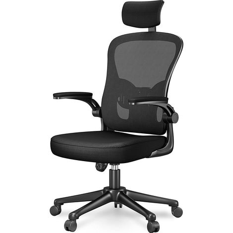 Office Chair Ergonomic Desk Chair Executive Swivel Computer Chair with Headrest Max Load 150kg Black