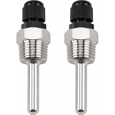 2PCS Manchons de Plongée 1/2 en Acier Inoxydable 8x50 mm, Douille Protection Pour Sonde Température Avec Filetage Standard, Accessoire Pour Capteurs Thermiques, Chaudière (1/5)
