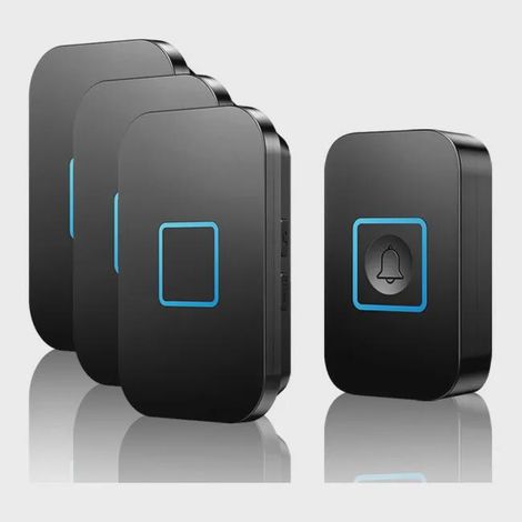 Sonnette sans fil portée de m avec récepteurs enfichables mélodies niveaux volume il suffit brancher et partir 400 IP55 3 60 5 Noir (1/4)