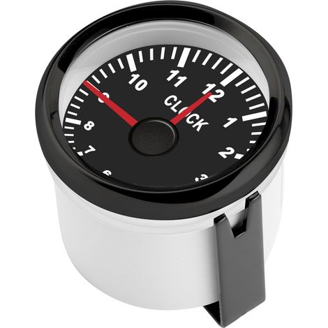 Compteur horaire universel 2in 0-12h rétroéclairage rouge 12V/24V pour voiture bateau yacht moto Cadran noir cadre noir (1/5)