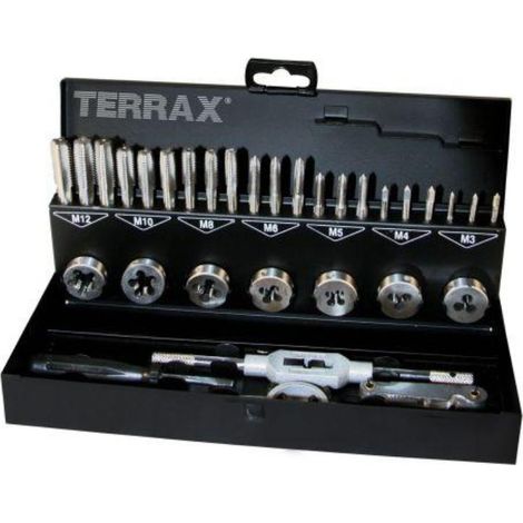 TERRAX by RUKO Juego de herramientas para roscar 31 pzs. HSS en caja de chapa de acero - A245013