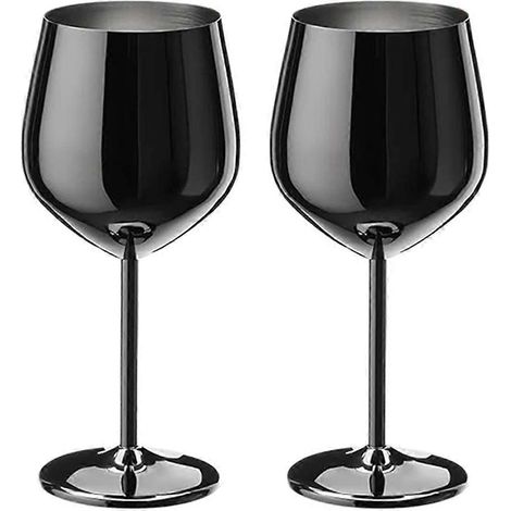 500ml inoxydable acier verre à vin Goblet 304 noir couleur métal tasse pour rouge vin Champagne Bar Party (1/5)
