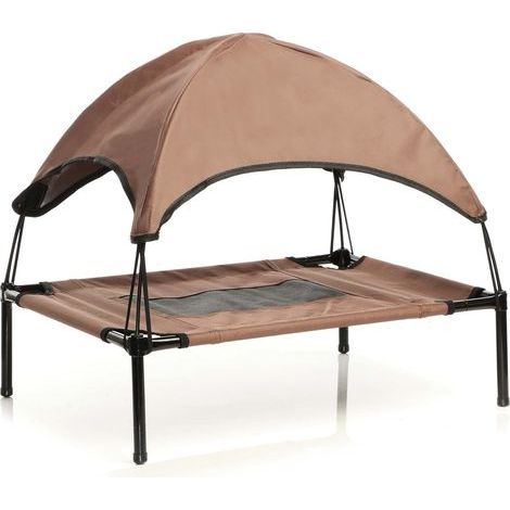XL Dog Sun Lounger with Removable Canopy, Iron Frame, Oxford Fabric, Indoor/Outdoor Use (1/5)