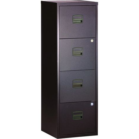[JAMAIS UTILISE] Meuble Classeur Métallique 4 Tiroirs pour Dossiers Suspendus de Bureau H130xL41xP40mm Anthracite - PFA4F-GA (1/5)
