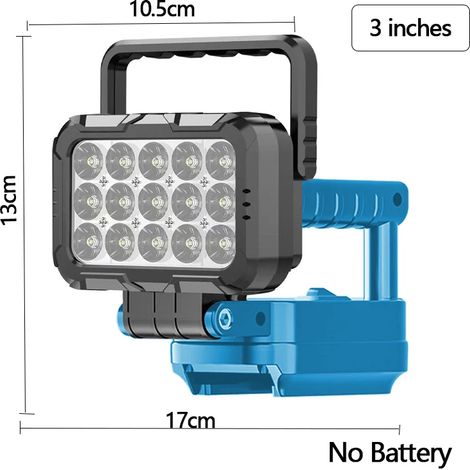 Lampe de travail LED portable de 3 pouces (7,6 cm) pour batterie Makita 18 V avec port USB, projecteur sans fil pour outils d'extérieur BL1830 (1/5)