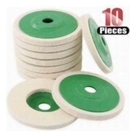 Lot de 10 disques de polissage pour meuleuse d'angle en laine de 4 pouces (10 cm) (1/5)