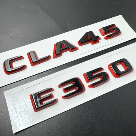 (noir rouge, GLC63) - Nouveau logo autocollant ABS noir et rouge pour coffre arrière de voiture CLA45 W117 C117 - Accessoires auto (1/4)