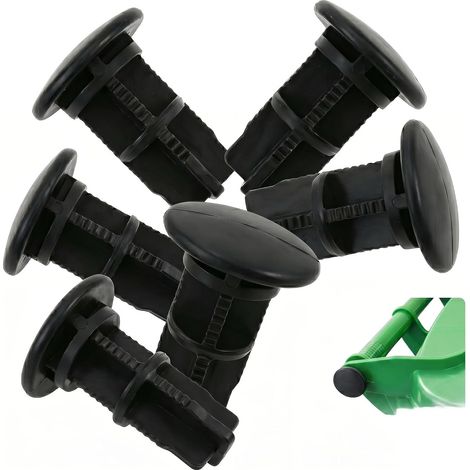 Perni di fissaggio per coperchi di bidoni della spazzatura (confezione da 6) Perni di fissaggio in plastica nera (43 x 13 mm), per bloccare/fissare il coperchio senza forare (1/5)