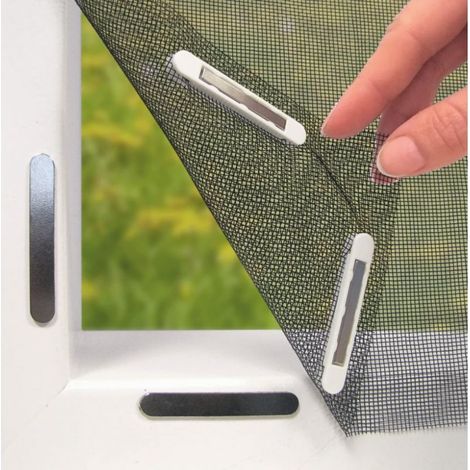 Moustiquaire de fenêtre avec fixation magnétique innovante, dimensions 150 x 130 cm, sans perçage ni vissage, fixation par aimants (1/5)