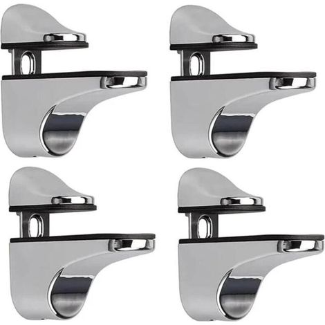 Soporte ajustable para estante de vidrio, paquete de 4, abrazadera de pared para vidrio, para estante de vidrio (1/5)