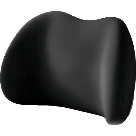 Cojín de soporte lumbar, diseño ergonómico, material transpirable, negro. (1/2)