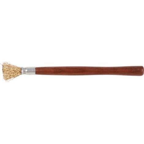 Portable steel wire brush with rust-resistant wooden handle, professional bonsai cleaning tool for potted plants (1/5)