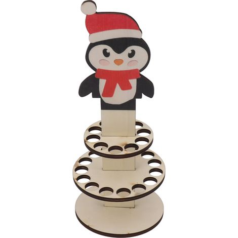 Porte-monnaie de Noël en bois, décoration de table, avec plusieurs trous, porte-monnaie double couche décoratif, type C (1/5)