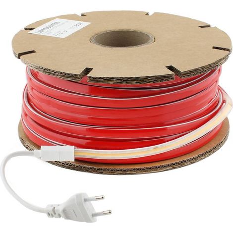Tira LED 220V COB, 240Led/m, 10W/m, Triac regulable, corte 10cm, , carrete 50 metros, Blanco frío, regulable