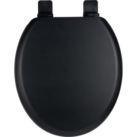 Abattant WC en bois mat – Doux au toucher et ultra lisse (sans peau d'orange), système d'abaissement automatique et fermeture rapide (Easy-Clean) – Forme en O, espacement des trous 155 mm (1/5)