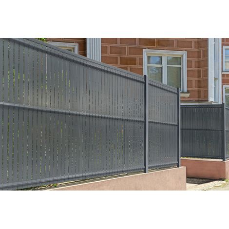 Casanoov – Lames d'occultation rigides en PVC 4m H.190cm gris anthracite – Traitement anti-UV – Résistantes à l'eau – Installation facile (1/5)