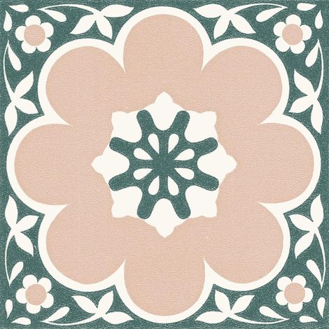 Lot de 10 dalles de sol en vinyle à décoller et à coller Rose 30,5 x 30,5 cm (1/5)