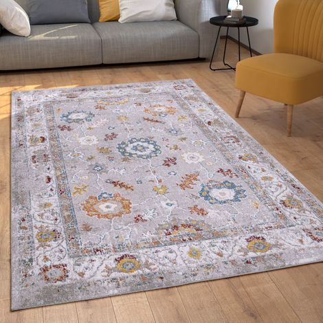 Paco Home Teppich Wohnzimmer Kurzflor Orient Muster Ornamente Vintage 80x150 cm, Bunt 3
