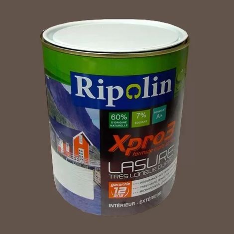 RIPOLIN Lasure XPro3 12ans Brun noir 1 L (1/2)