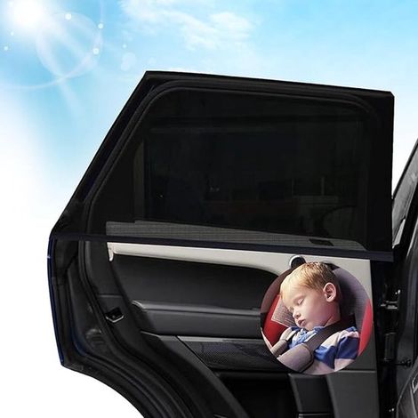 Sonnenschutz fürs Auto (Babyschale) 4 teilig UV Schutz für Kinder schwarz (1/5)