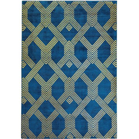 Teppich VEKSE Blau 160 x 230 cm Viskose (1/5)