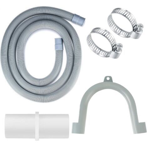 Tuyau de vidange pour machine à laver, tuyau de vidange universel, rallonge de tuyau 2M pour lave-vaisselle avec support et collier de serrage (1/5)