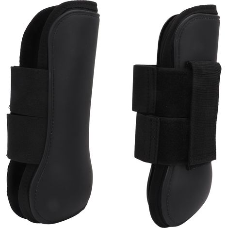 Guêtres avant réglables et légères pour chevaux, protection des membres antérieurs pour l'équitation, le saut d'obstacles et les courses, noires, taille XL. (1/5)
