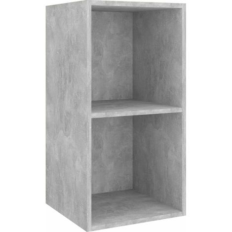 Meuble TV mural, Étagère TV, Meuble de Salon, Gris béton 37x37x72 cm Aggloméré OIB4857E (1/5)