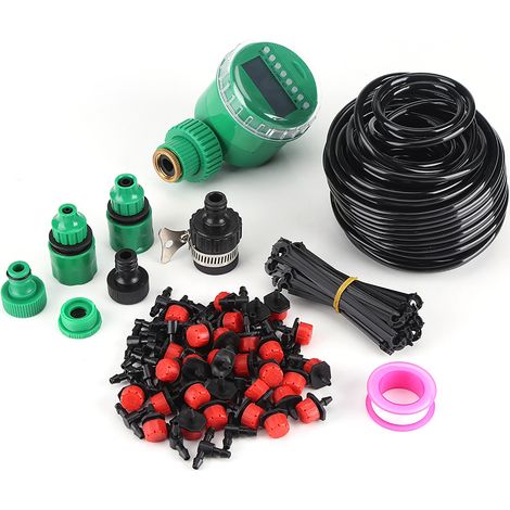 25m tuyau d'arrosage auto-irrigant pour jardin, système d'irrigation goutte à goutte micro DIY avec kit temporisateur (1/5)