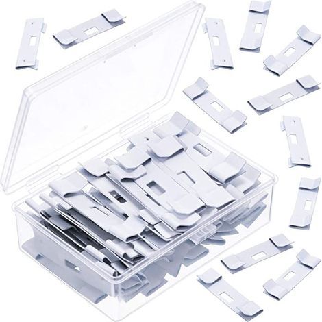 Gardinenzubehör: 89 mm einfache Metall-Aufhängestange, weißer Clip-on-Ersatz für abgenutzte Gardinen. (1/5)