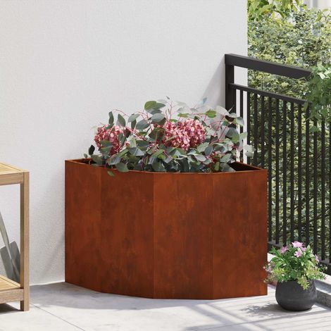 Jardinière d'Angle-Pot de fleur-Bac à fleurs Rouillé 60 x 60 x 50 cm (1/5)