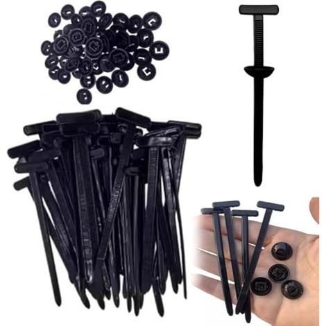 Pack of 200 Universal Black Nylon Cable Ties, UV Resistant for Cars (1/5)