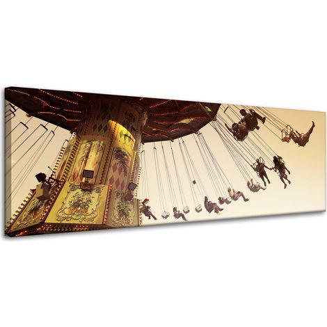 Leinwanddruck „Karussell im Vergnügungspark“, 120 x 40 cm