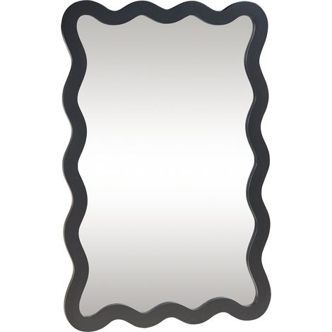 Specchio decorativo moderno da parete 90 x 60 cm nero 030010180