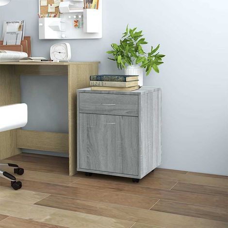 Armoire roulante-Meuble de rangement mobile Sonoma gris 45x38x54 cm Bois d'ingénierie 654324 (1/5)