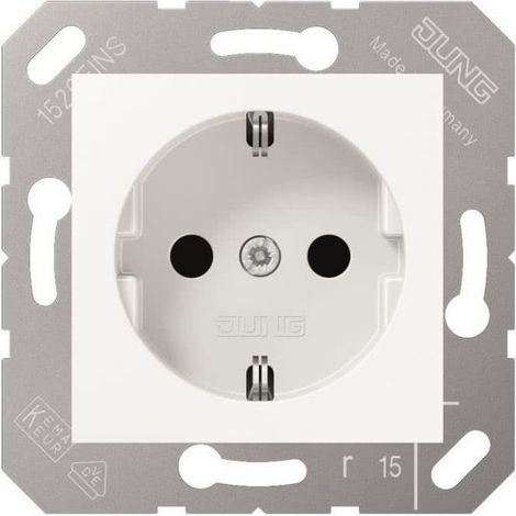 Jung Presa SCHUKO®, 16 A 250 V , SAFETY+, termoplastico, 50 x 50 mm, bianco alpino CD 5120 BFKI WW