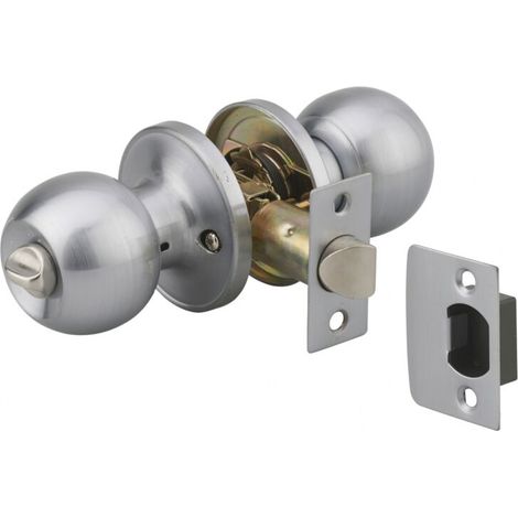 Serrure horizontale tubulaire à condamnation pour porte d'entrée – Axe réglable 60/70mm – Pêne réversible avec sécurité – 3 clés en acier nickelé (1/2)