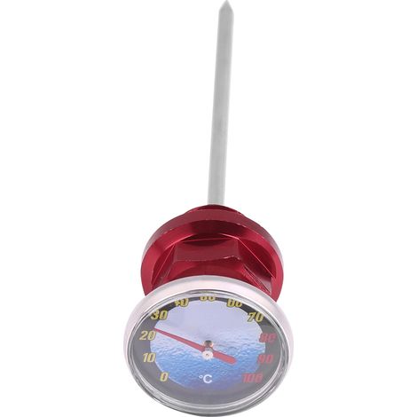 Ölmessstab aus Aluminiumlegierung mit Thermometer, rot, für 125cc Cross- und Motocross-Motorräder, Motortemperaturanzeige, Ersatzteil. (1/5)