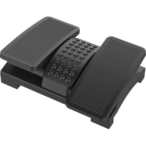Q-Connect Poggiapiedi di alta qualità in plastica/rivestimento antiscivolo/altezza regolabile poggiapiedi ergonomico con struttura massaggiante/poggiapiedi/nero/dimensioni: 43 x 32 x 10,5 cm