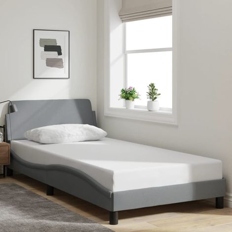 Bettgestell "Dover" Hellgrau 100x200 cm Stoff vidaXL (1/5)